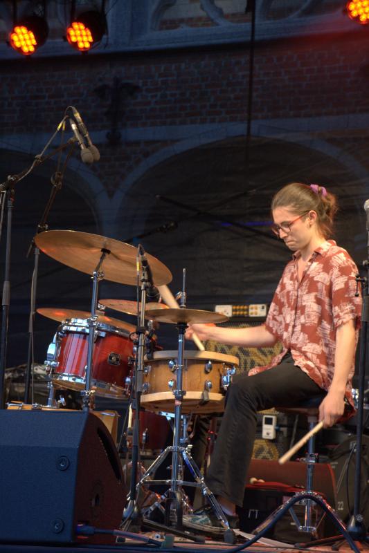 Pierre Martin speelt drums tijdens de finale van Jazzcontest Mechelen 2018